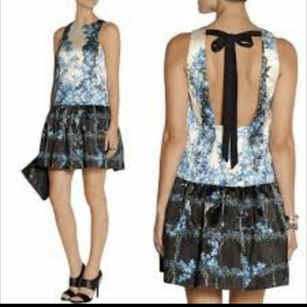 TIBI Silk Floral Dress Sidewalk Gazar